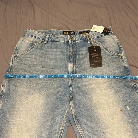 Lee Vintage Modern High Rise Dungaree Ankle Painters Jeans Carpenter - Picture 7 of 11